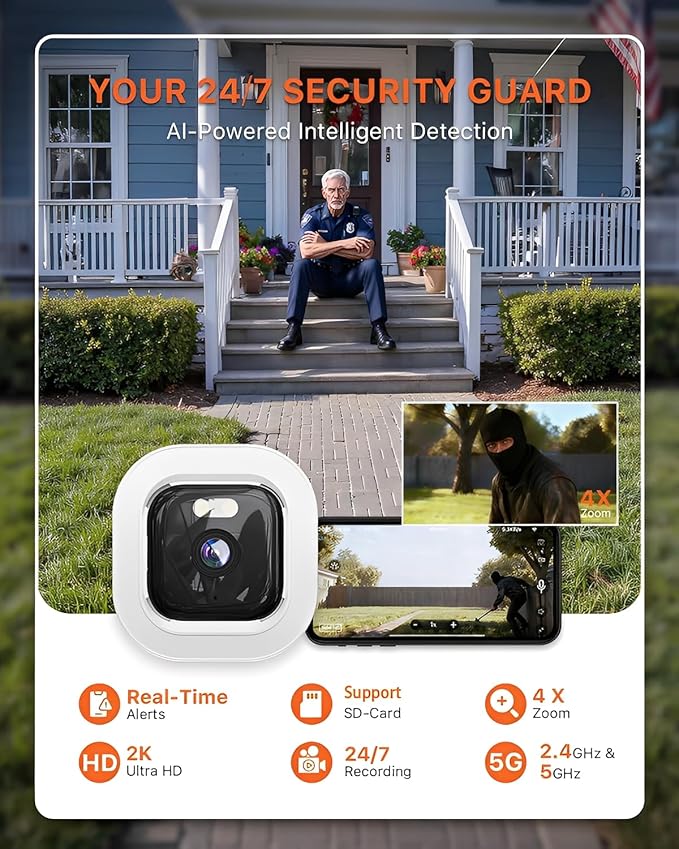 ciciglow 2K Window Camera, 2.4GHz & 5GHz WiFi Indoor Camera - Image 5