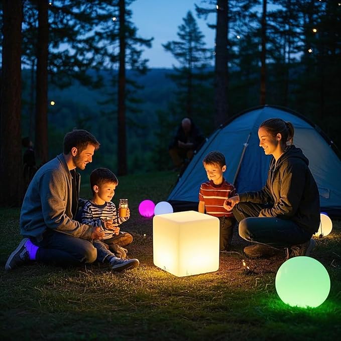 Mr.Go 15-Inch LED Cube Chair, 16 Dimmable RGB Colors Cube Seat w/Remote - Image 6