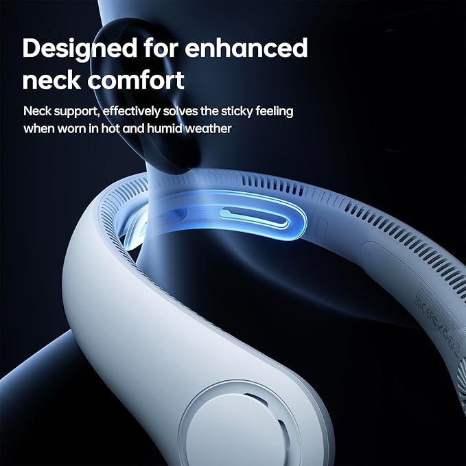 JISULIFE Portable Neck Fan Upgraded, Neckbrace Personal Hands Free, 5 Speed - Image 2