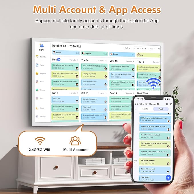 27" Smart Digital Calendar for-Family-Business-Schedules - Image 11