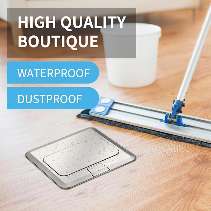 Vagueior Recessed Floor Electrical Outlet Kit, Waterproof Electrical Outlet - Image 6