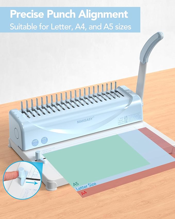MAKEASY Binding Machine, 450 Sheets, Comb Binding Machines - Image 2
