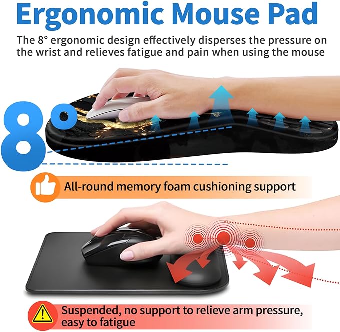YIWEI Ergonomic Mouse Pad with Wrist Rest - Image 4