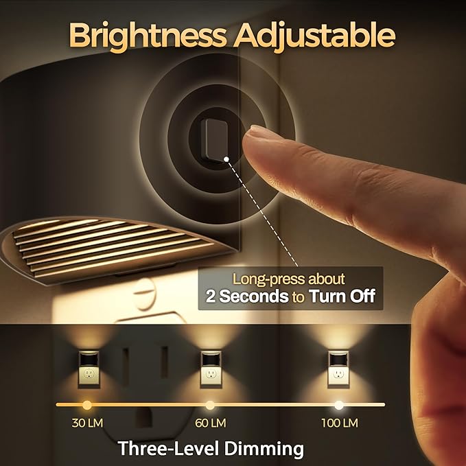 DORESshop LED Night Light, Night Lights Plug into Wall, 3 Level Brightness - Image 2