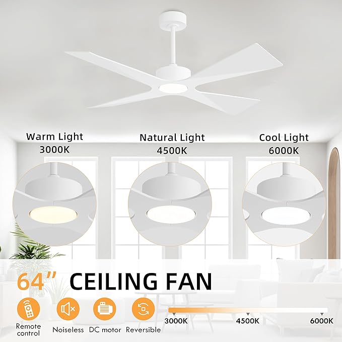 WINGBO 64" Wet Rated Outdoor Ceiling Fan - Image 6