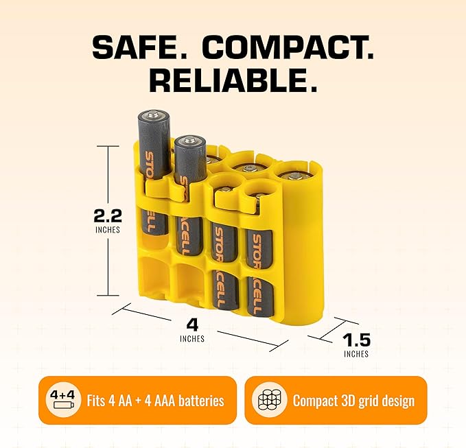 Storacell AA + AAA Combo Battery Storage Caddy and Dispenser, Holds 4 AA + 4 - Image 6