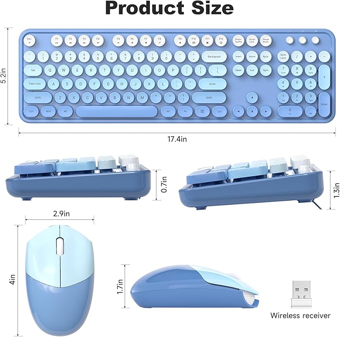 MOFII Wireless Keyboard and Mouse Combo, Full Size 2.4G Plug and Play - Image 7