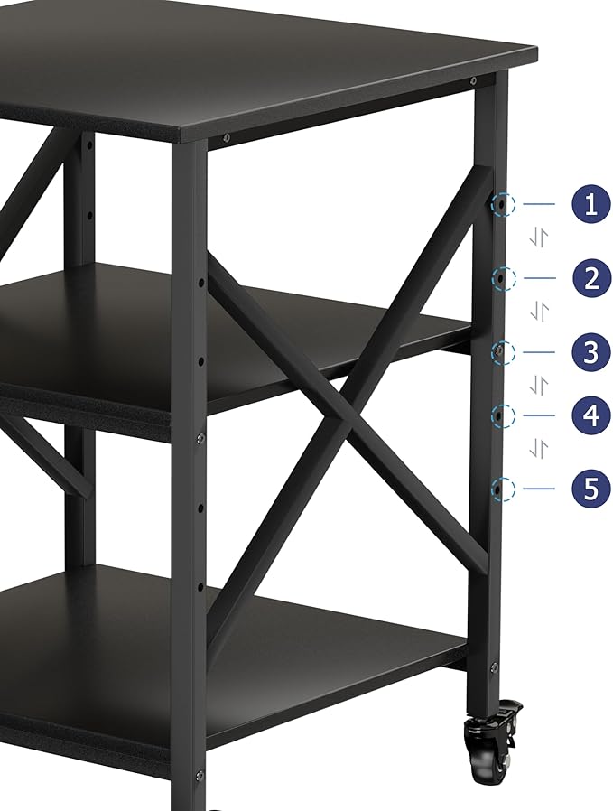 Printer Stand, 23.6 x 23.6 Inches Large Printer Stand - Image 6