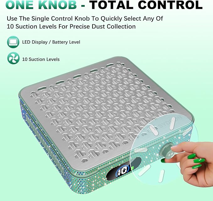 Nail Dust Collector | 1000PA Gel Nail Dust Collector | 10 Speed Levels | Low - Image 6