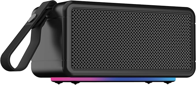 AT&T Essentials Retro 40W Bluetooth Speaker, IPX6 Waterproof, LED Light Modes - Image 2