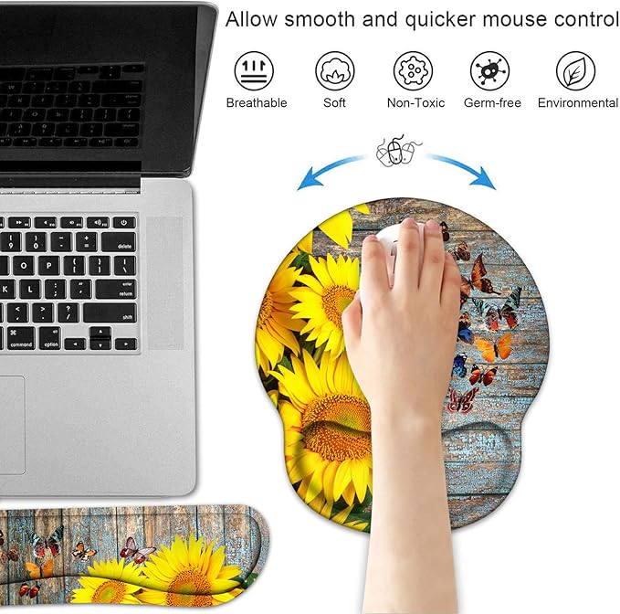 Keyboard Wrist Rest and Mouse Pad Wrist Support Set - Image 2