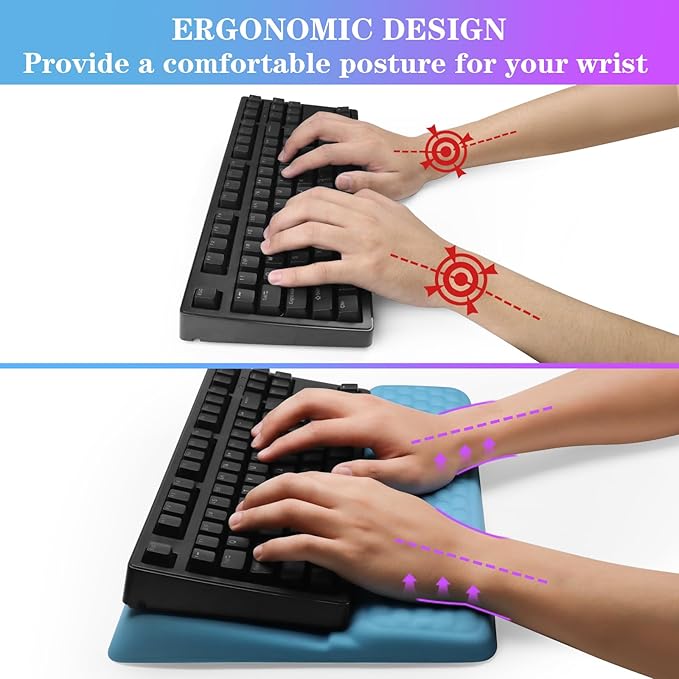 Computer Keyboard Stand with Wrist Rest, Ergonomic Tilted Keyboard Holder - Image 3