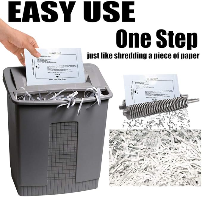laffeya Shredder Lubricant Sheets & Paper Shredder Sharpening Cleaning Sheet - Image 2