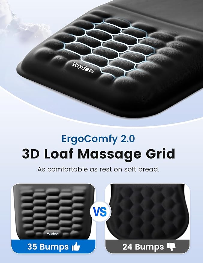 2-in-1 Keyboard & Mouse Wrist Rest Set – Ergonomic Pain-Relief Support - Image 3