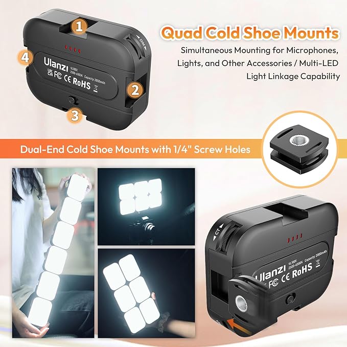 Ulanzi VL100X Selfie Light, Clip LED Light Panel - Image 6