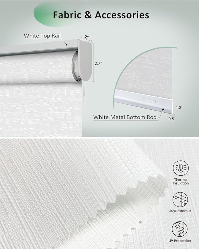 Yoolax Motorized Blinds App Control, Light Filtering Motorized Shades - Image 5