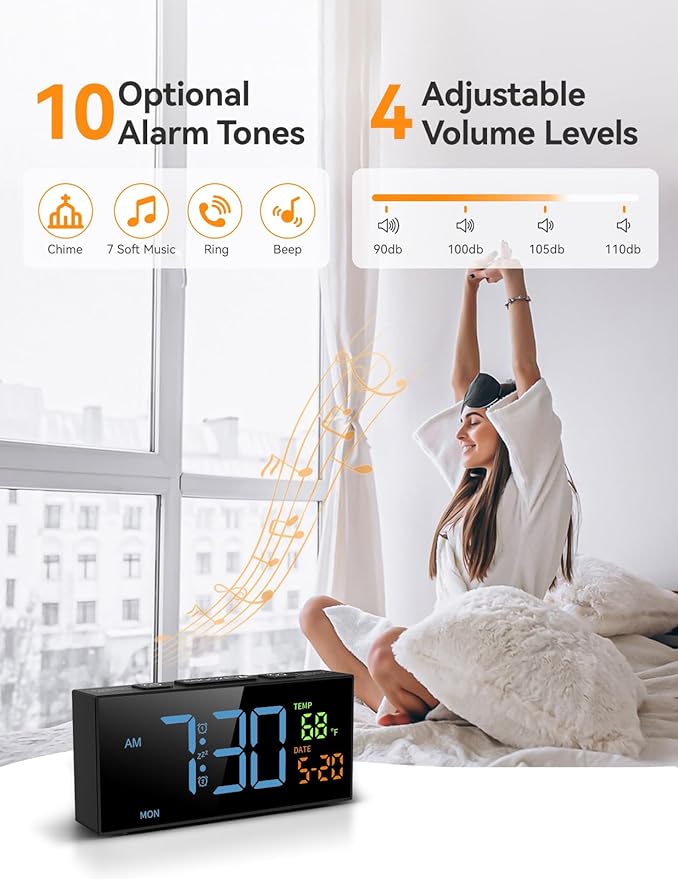 Netzu Alarm Clocks for Bedrooms, Digital Clock - Image 2