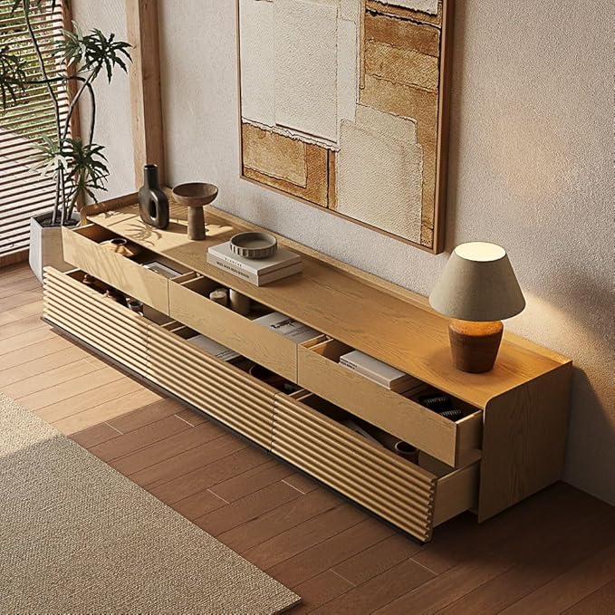 POVISON 95" Fully Assembled Mid Century Modern TV Stand - Image 2