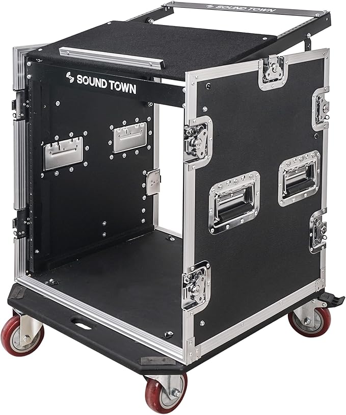 Sound Town High-Quality 1/2” Plywood 12U PA DJ Pro Audio Rack/Road ATA Case - Image 4