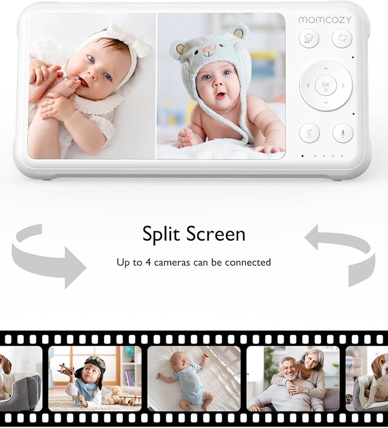 Momcozy Baby Monitor with 2 Cameras 5’’ 1080P Split Screen Video Baby Monitor - Image 3