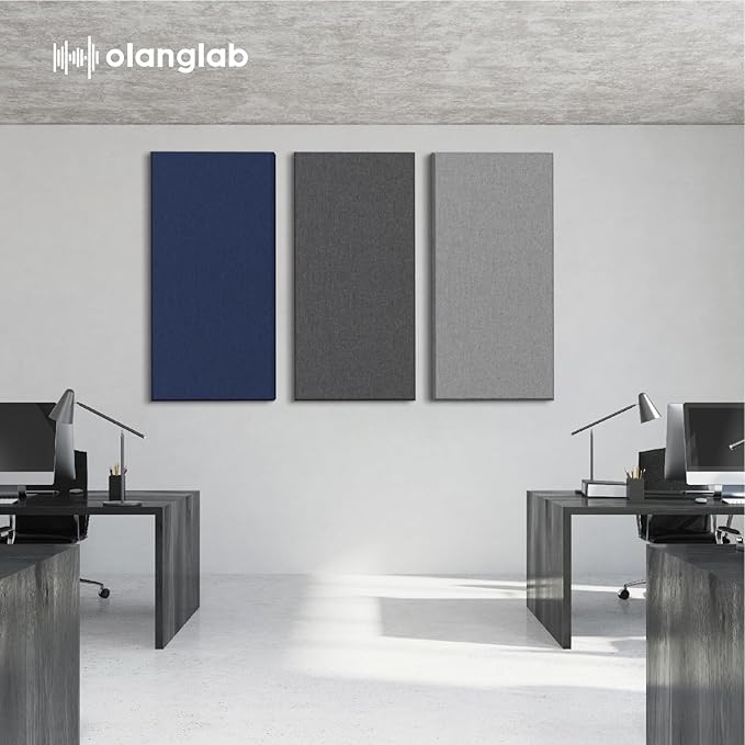 Olanglab Sound Absorbing Acoustic Wall Panels 2 Pack, Large Fabric Wrapped - Image 9