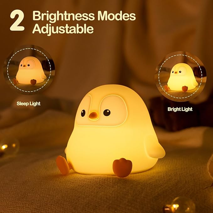ATSUI Penguin Night Light, LED Squishy Novelty Animal Night Lamp, Food Grade - Image 3