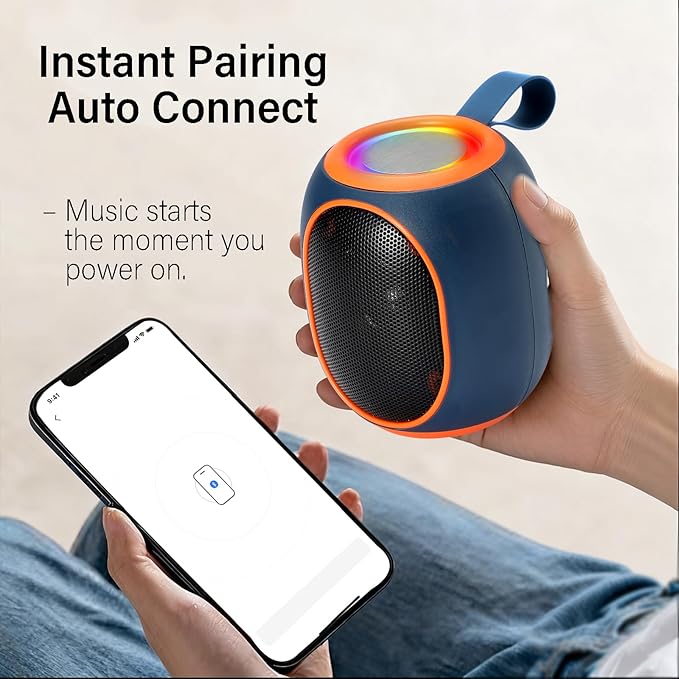 Portable Bluetooth Speaker – 8W HD audio quality, TWS stereo pairing, LED light - Image 2