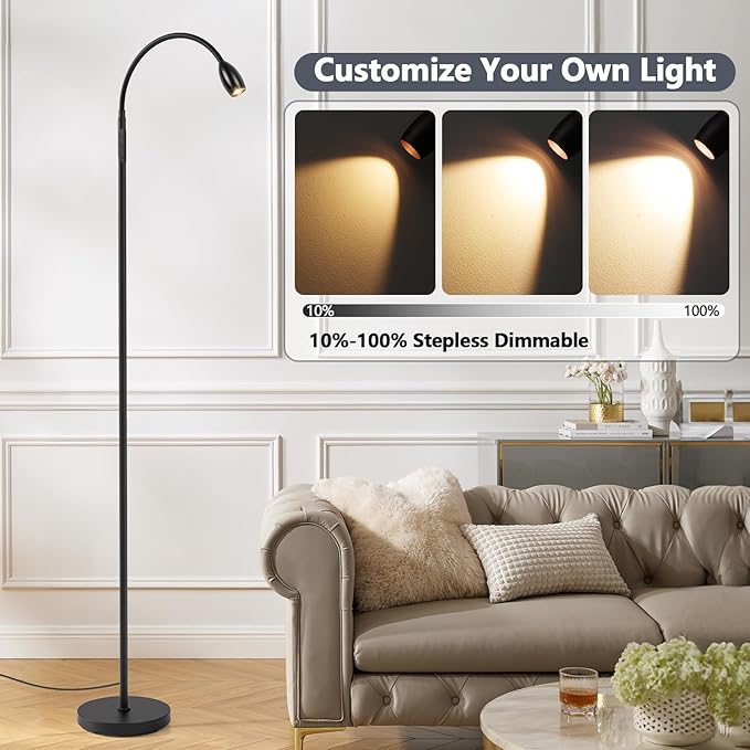 Reading Floor Lamp, Dimmable Zoomable Spotlight, Adjustable Color Beam Standing - Image 7