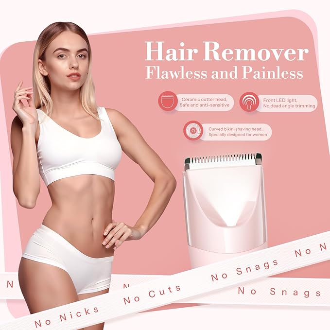 Bikini Trimmer for Women, Flyant 2 in 1 Electric Shaver for Women, Pubic Hair - Image 3