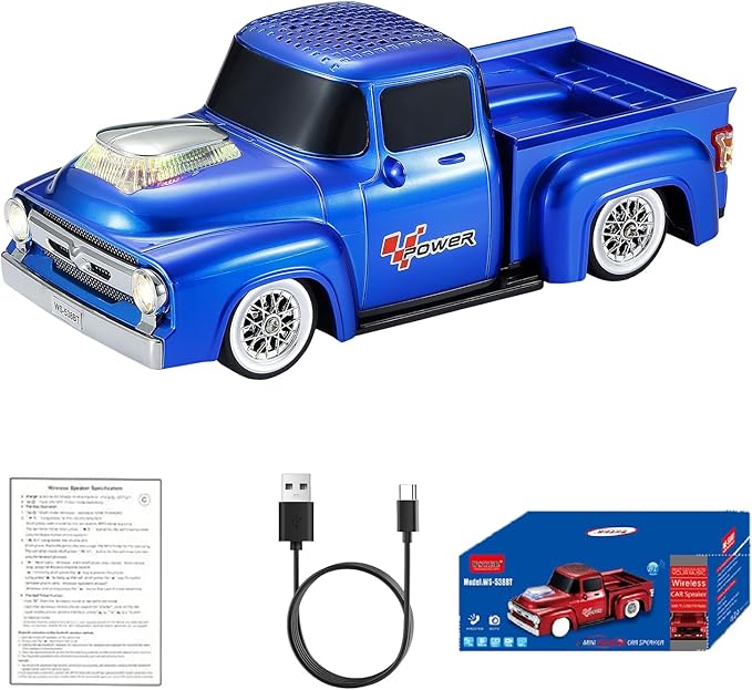 WSTER WS-538 Retro Pickup Truck Bluetooth Replica Speaker – Portable Wireless by WSTER