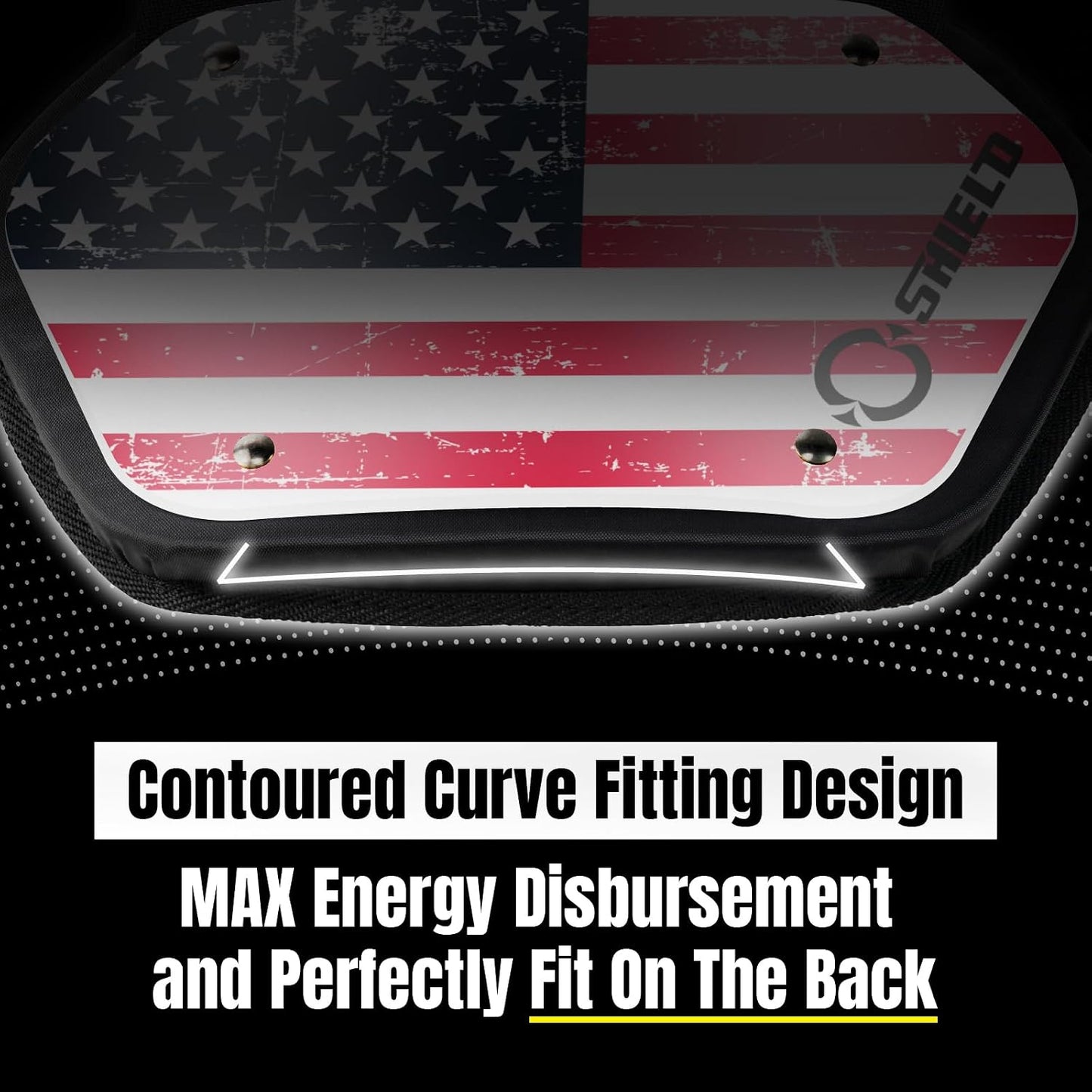 Football Backplate for Shoulder Pads, Flag Designs