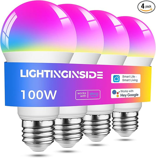 Lightinginside Smart Light Bulbs 100W Equiv., 1350LM 11W Smart Bulb Works by Lightinginside