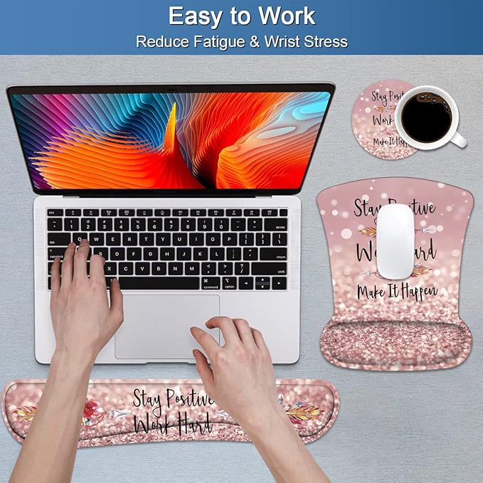 Keyboard Wrist Rest and Mouse Pad Wrist Support Set - Image 4