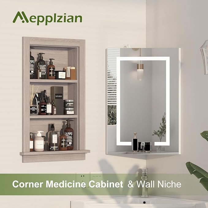 Recessed Medicine Cabinet, Fully Assembled 14x24 Recessed Wall Niche Insert - Image 3