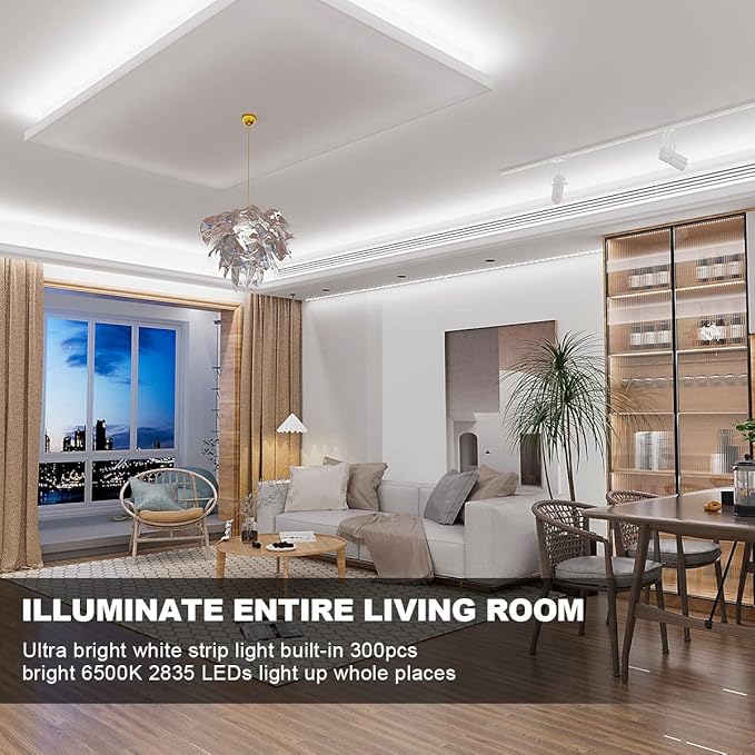 MY BEAUTY LIGHT White LED Strip Lights, 16.4ft Dimmable LED Light Strip - Image 2
