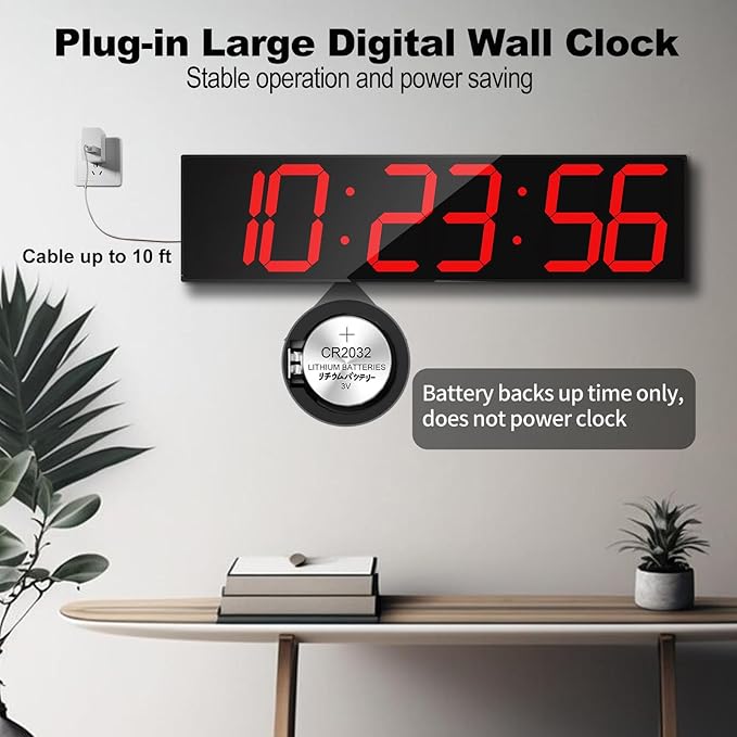 CHKOSDA Digital Wall Clock, Oversize Led Digital Clock Large Display - Image 8