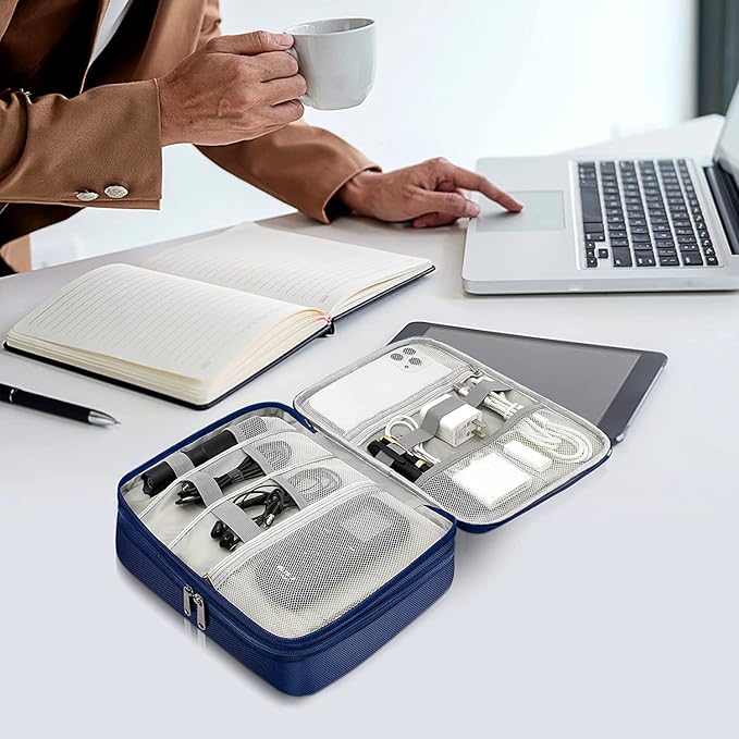 Electronics Travel Organizer, Double Layer Cable Organizer Bag Waterproof - Image 7
