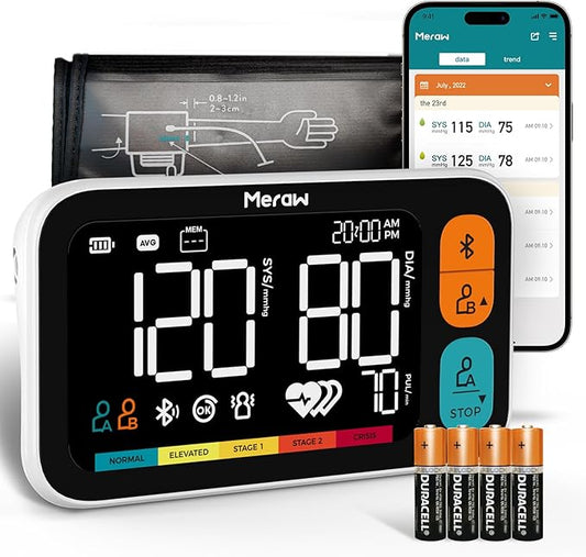 Meraw Blood Pressure Cuff Automatic Arm, Blood Pressure Monitor Home Use by Meraw