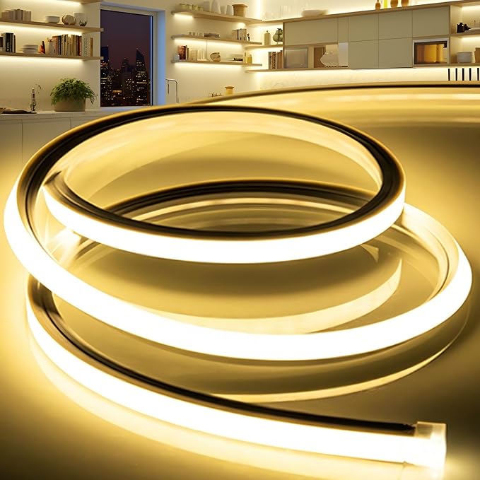 VOEWT LED Strip Lights Yellow 32.8ft 110-120V Neon Rope Lights, Flexible by VOEWT
