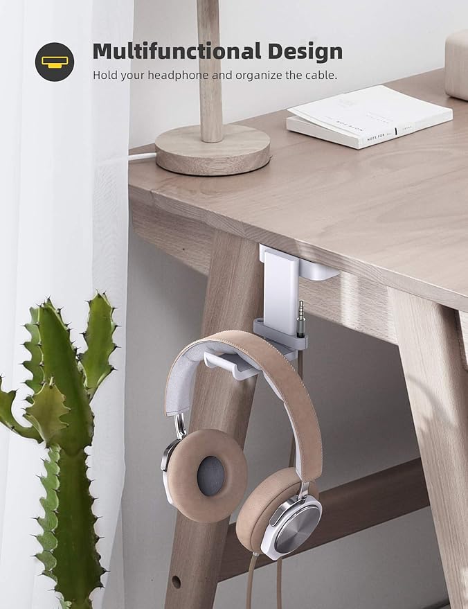 Lamicall Headphone Stand, Sticky Headset Hanger - Image 2
