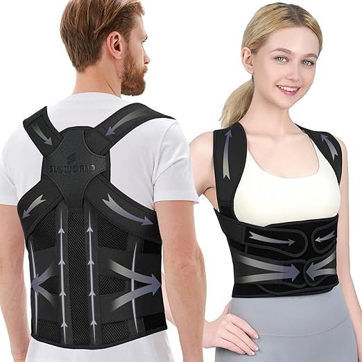Posture Corrector for Women and Men Upgraded Back Brace, Adjustable Back by Sloworld