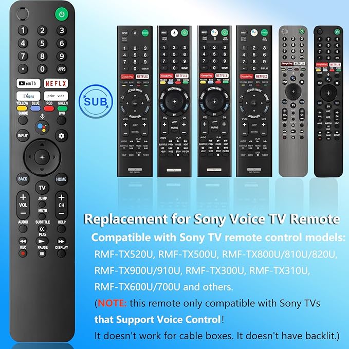 Replacement Voice Remote for Sony TV, for SonyBravia Smart TV - Image 3