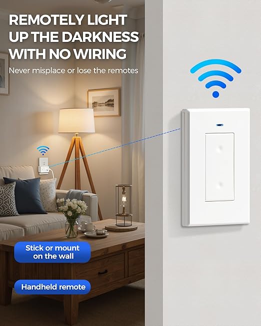 WILAWELS Mini Remote Control Outlet Wireless Light Switch, Programmable and - Image 2