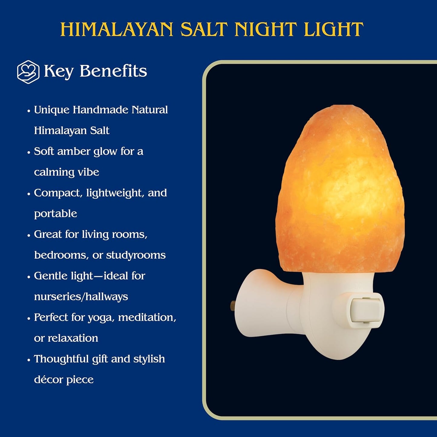 Pink Himalayan Salt Lamps - Hand Carved, Natural Night Lights for Bedrooms and Home Decor