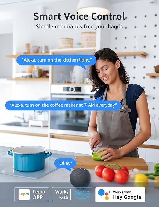 Lepro P1 Smart Plug Mini 15A, WiFi Outlet Plugs Compatible - Image 3
