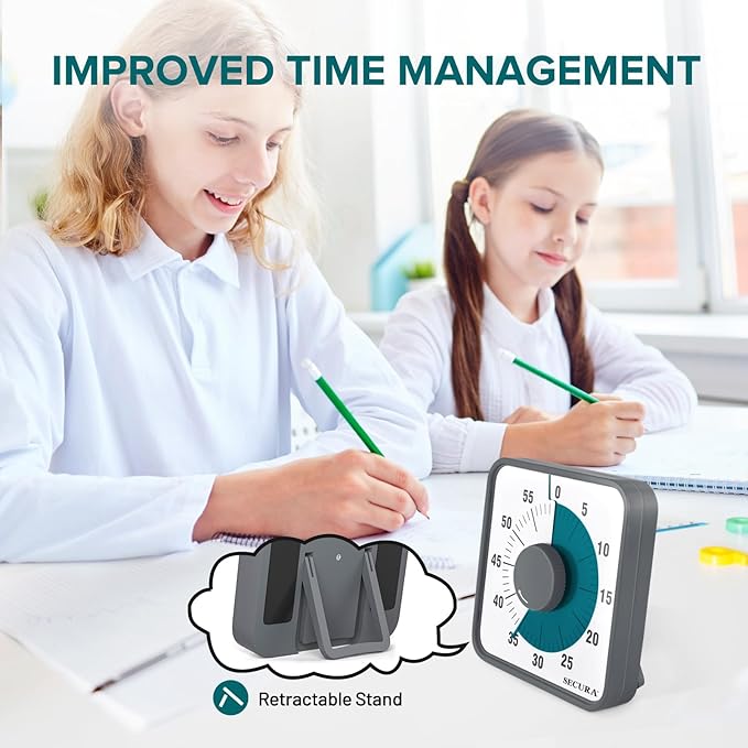 Secura 7.5 Inch Visual Timer, 60 Minute Visual Oversize Countdown Timer - Image 5