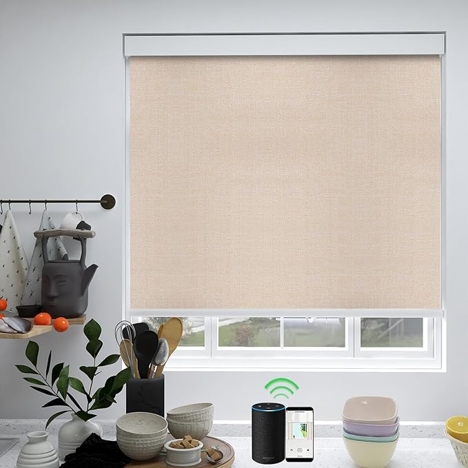 ZSHINE Motorized Blackout Roller Blinds Customize Width Remote Control Wireless - Image 6