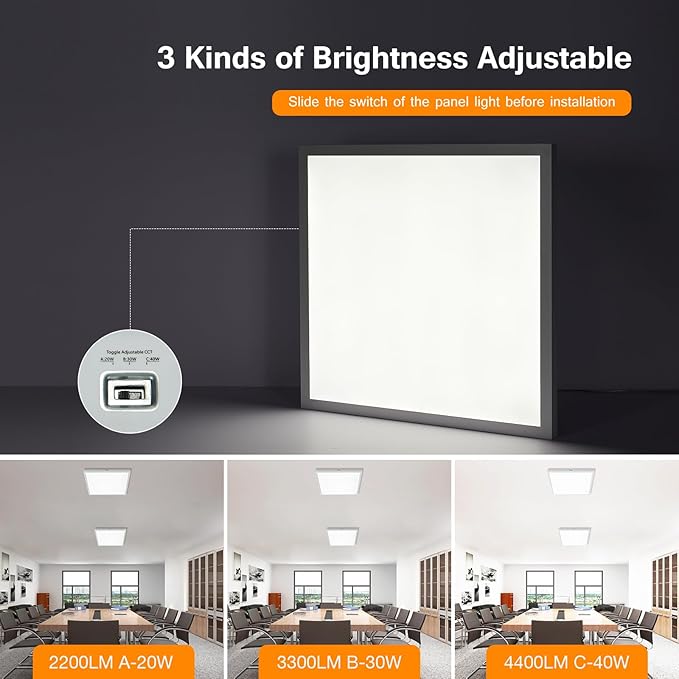 Mcacggo 2x2 LED Flat Panel Light Surface Mount, 40W-30W-20W & 3000K-4000K-5000K - Image 3