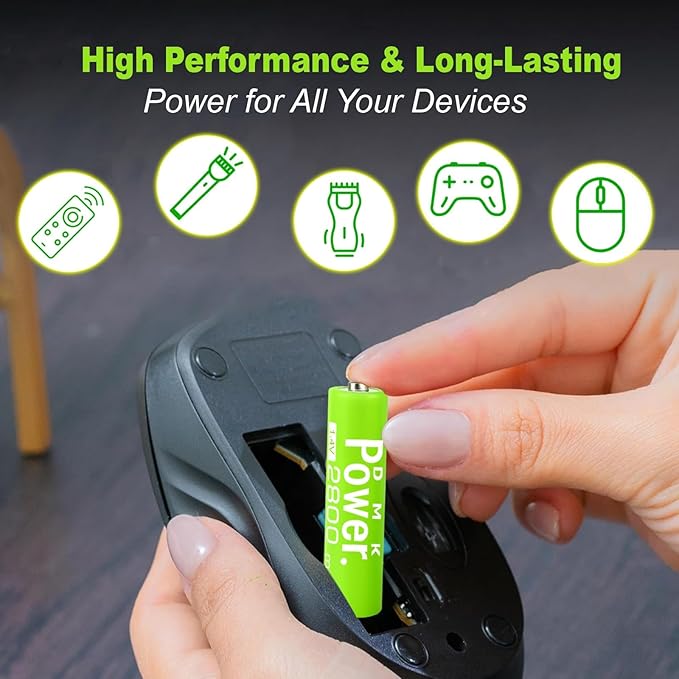 DMK POWER Rechargeable High Capacity Batteries 1.2V NiMH Low Self Discharge) - Image 6