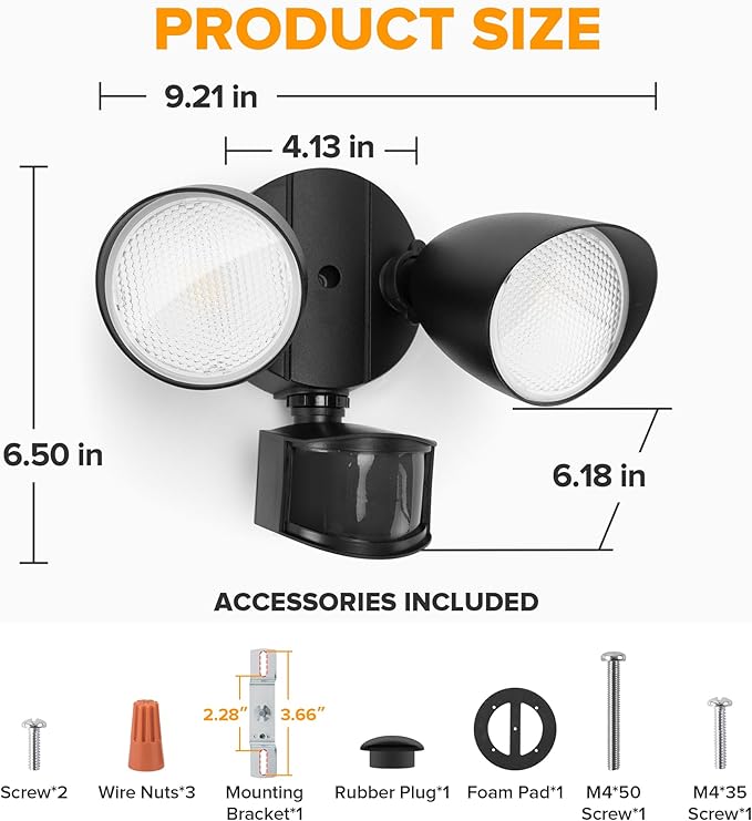LUTEC 32W 3500 Lumen LED Security Lights Motion Sensor Light Outdoor, 5000K - Image 6